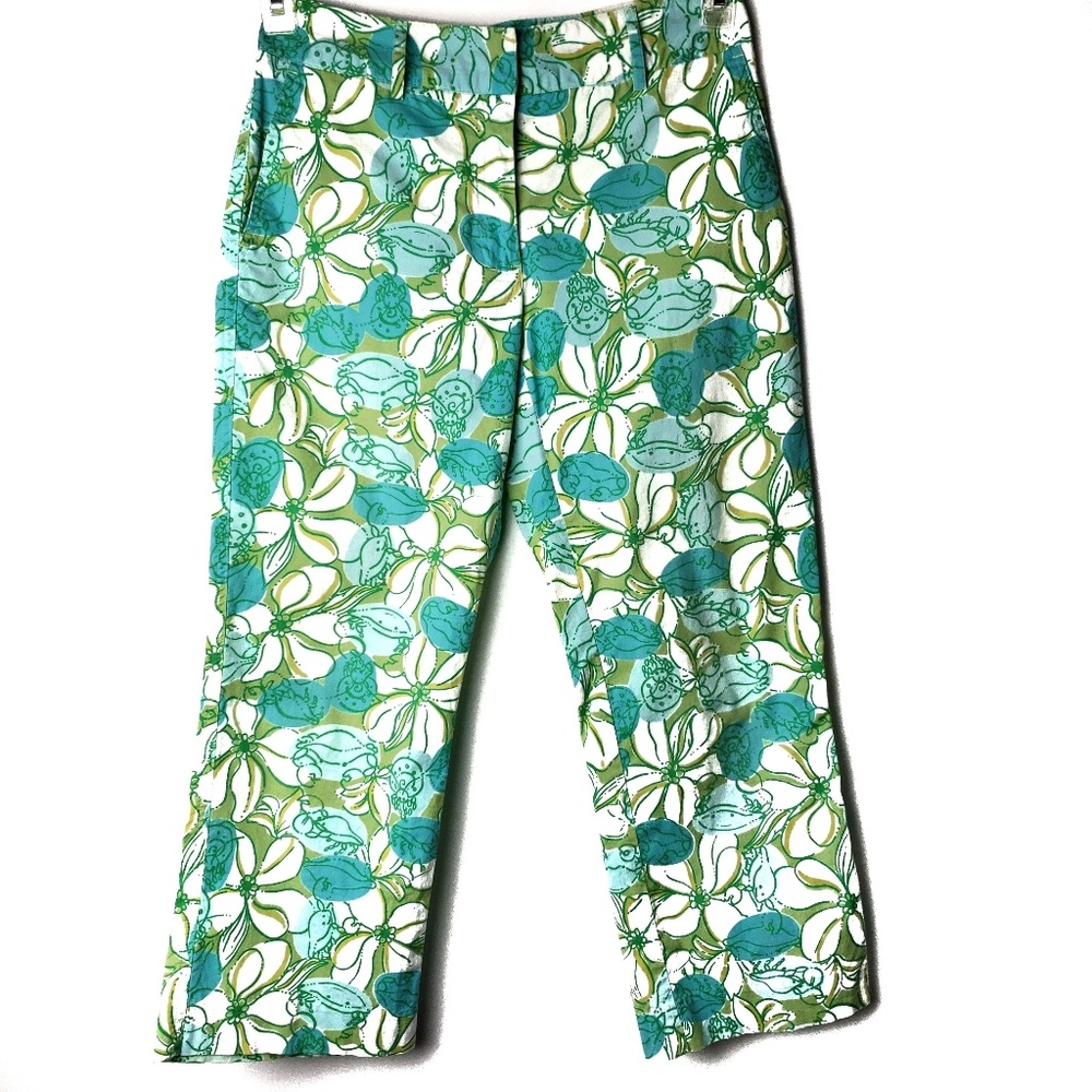Lilly Pulitzer floral crop Capri xs size 2 pants
